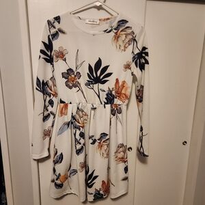 Floral Long Sleeve Mini Dress